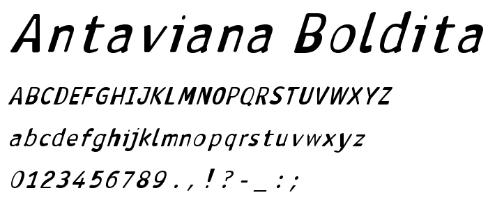 Antaviana BoldItalic font